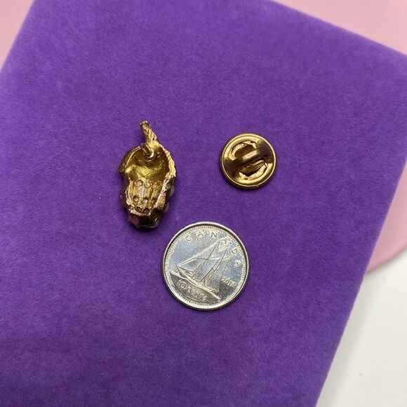 💛 Rare Antique Gold Plated Pearl Acorn Pin Brooch - Picture 2 of 3